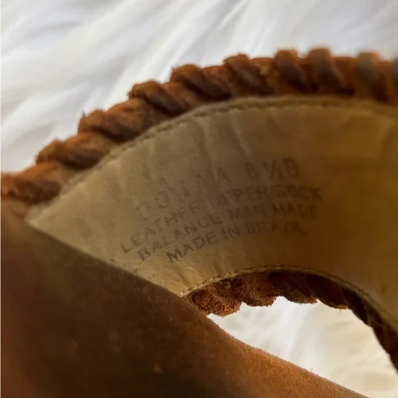 Steve Madden Donna Leather Slide Sandals Brown Wood Heel Boho Mules Size 8.5 - Picture 7 of 7